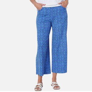 Isaac Mizrahi Live! Petite Mixed Print Pebble Knit Pant Blue Petite Medium
